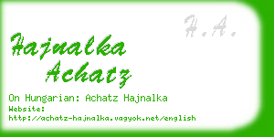 hajnalka achatz business card